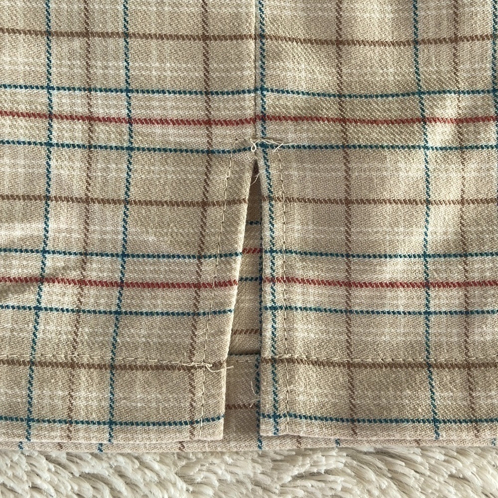 Sky and Sparrow Cream Plaid Mini Skirt Size Small - Picture 2 of 7